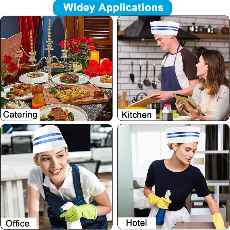 QZUnique Chef Hat Unisex Elastic Kitchen Cooking Chef Cap Adult Adjustable Baking Hat Reusable Food Service Hair Nets - Image 5